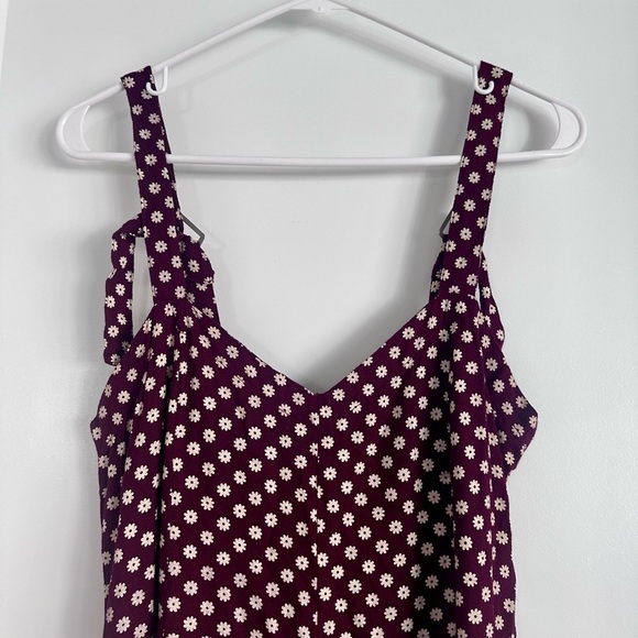 Cleobella Finley Jumpsuit Ditzy Floral Burgundy Size Medium Girly Summer Boho - Picture 6 of 9